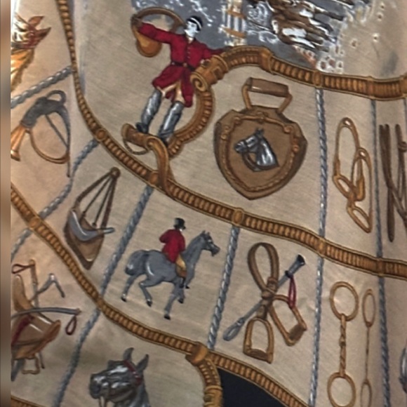 Vintage Equestrian Hunting Scarf Classic  Symphony Scarfs Made in Italy - Picture 7 of 12